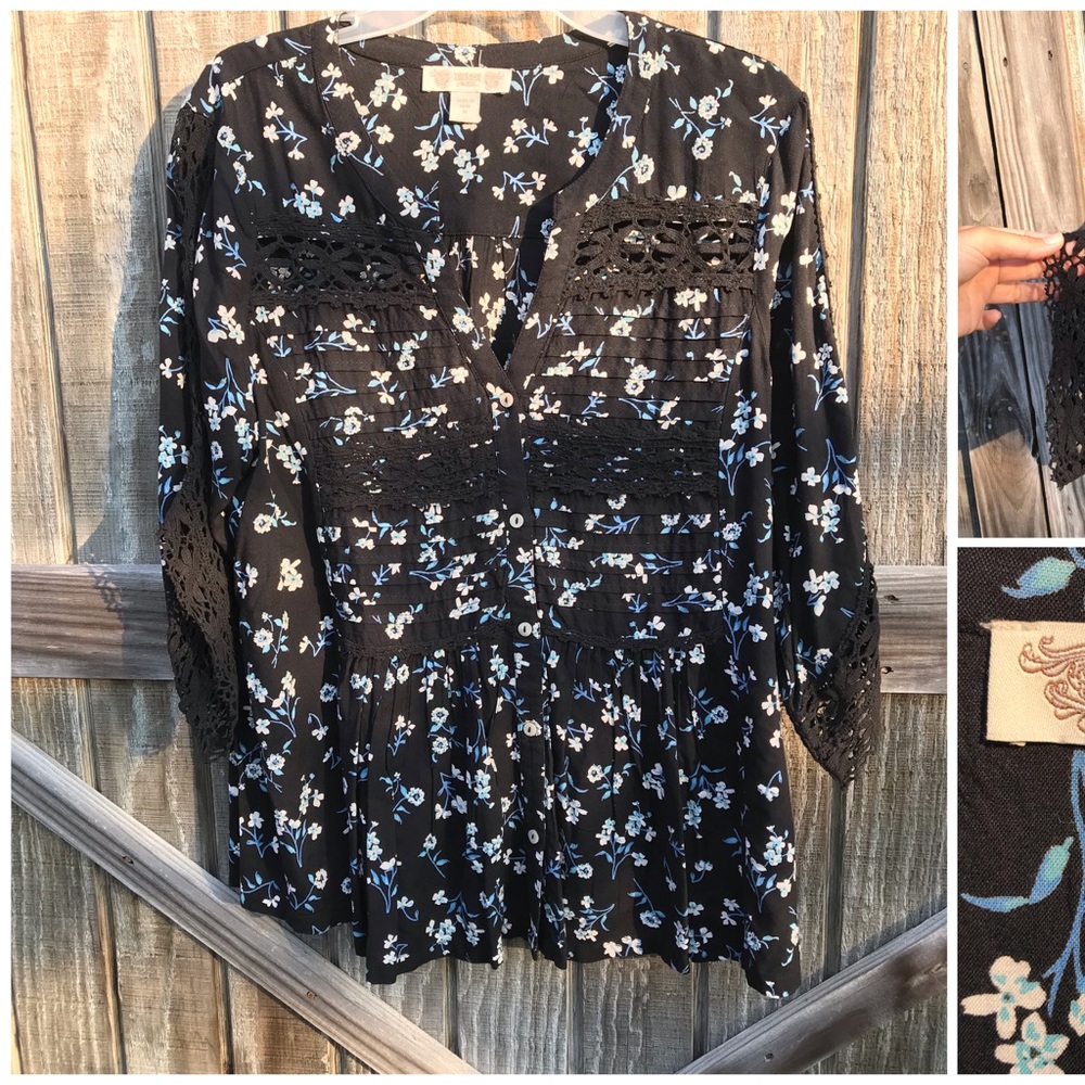 VINTAGE AMERICA FLORAL MEDIUM BLOUSE